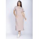 Vestido Midi Easy Algodão Manga Curta Rosa Malva