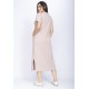 Vestido Midi Easy Algodão Manga Curta Rosa Malva
