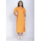 Vestido Midi Easy Algodão Manga Curta Laranja Summer