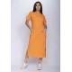 Vestido Midi Easy Algodão Manga Curta Laranja Summer