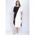 Vestido Midi Malha Amplo Bicolor Preto e Branco