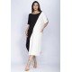 Vestido Midi Malha Amplo Bicolor Preto e Branco