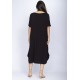 Vestido Midi Malha Amplo Bicolor Preto e Branco
