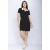 Vestido Curto Com Manga Polo Preto