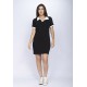 Vestido Curto Com Manga Polo Preto