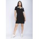 Vestido Curto Com Manga Polo Preto