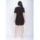 Vestido Curto Gola V Viscose com Bolso Preto