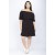 Vestido Curto Cabiúna Viscose Ombro a Ombro Babados Preto