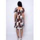 Vestido Curto Malha Mullet Ombro a Ombro Amplo Estampa Santa Rosa do Tocantis