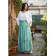 Saia Longa Viscose Tie Dye Verde Aqua