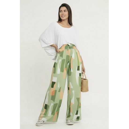 Calça Pantalona Elastic Estampa Oliveira Organic