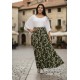 Saia Longa Viscose Folhagem Serena Musgo