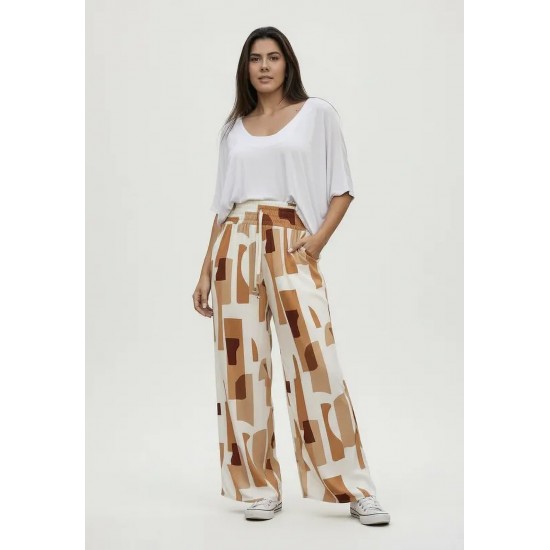 Calça Pantalona Elastic Estampa Nozes Organic