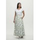 Saia Longa Viscose Brisa Folhagem Serena Verde