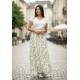 Saia Longa Viscose Brisa Folhagem Serena Verde