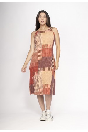 Vestido Aimara Curto Trapézio Malha Tramas do Sol