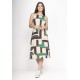 Vestido Aimara Curto Trapézio Malha Estampa Chapada de Areia