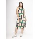 Vestido Aimara Curto Trapézio Malha Estampa Chapada de Areia