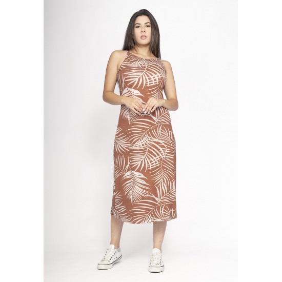 Vestido Aimara Curto Trapézio Malha Palmas da Terra