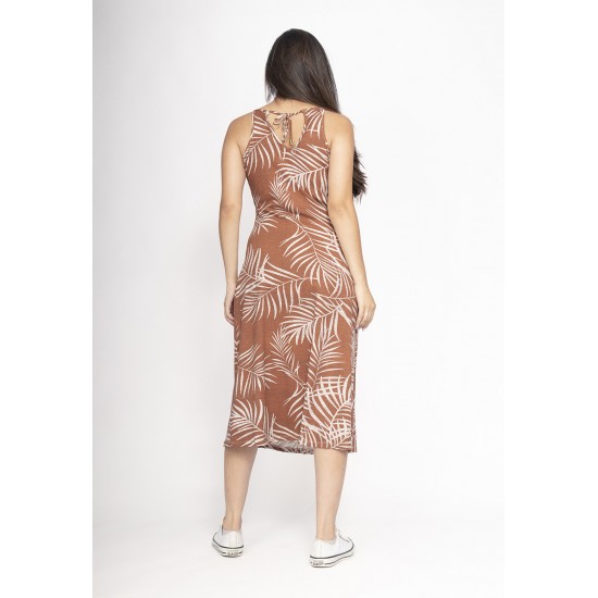 Vestido Aimara Curto Trapézio Malha Palmas da Terra