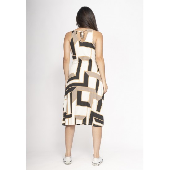 Vestido Aimara Curto Trapézio Malha Estampa Igaci