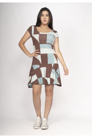 Vestido Aiyra Curto Malha Estampa Santa Rosa do Tocantins