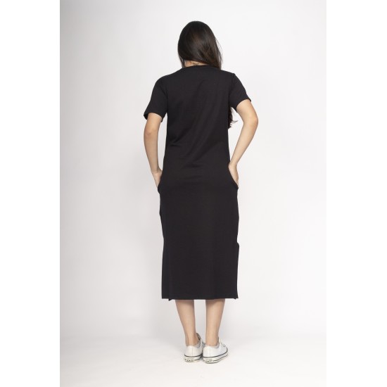 Vestido Midi Algodão Manga Curta Araras RIO Sombra da Mata