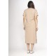 Vestido Midi Algodão Manga Curta 02 Bolsos Areia Serena