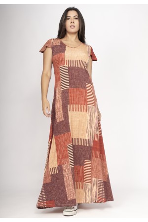Vestido Amanara Longo Malha Tramas do Sol