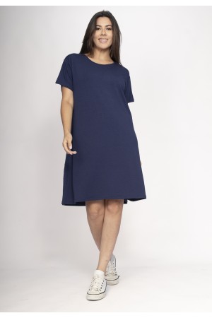 Vestido Amanayara Curto Malha Azul Marinho