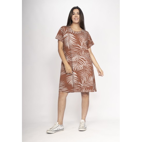 Vestido Amanayara Curto Malha Palmas da Terra