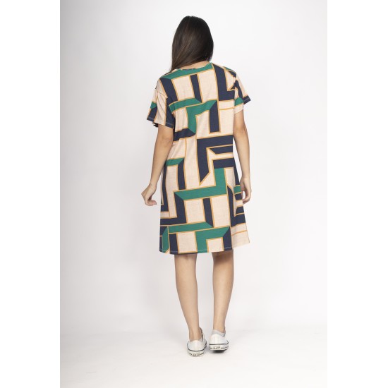 Vestido Amanayara Curto Malha Estampa Chapada de Areia