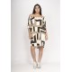 Vestido Curto Malha Ombro a Ombro Mullet Amplo Estampa Igaci