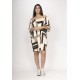 Vestido Curto Malha Ombro a Ombro Mullet Amplo Estampa Igaci