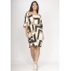 Vestido Curto Malha Ombro a Ombro Mullet Amplo Estampa Igaci