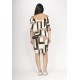 Vestido Curto Malha Ombro a Ombro Mullet Amplo Estampa Igaci