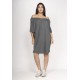 Vestido Curto Malha Ombro a Ombro Mullet Amplo Mescla