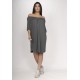 Vestido Curto Malha Ombro a Ombro Mullet Amplo Mescla