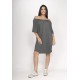Vestido Curto Malha Ombro a Ombro Mullet Amplo Mescla
