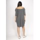 Vestido Curto Malha Ombro a Ombro Mullet Amplo Mescla