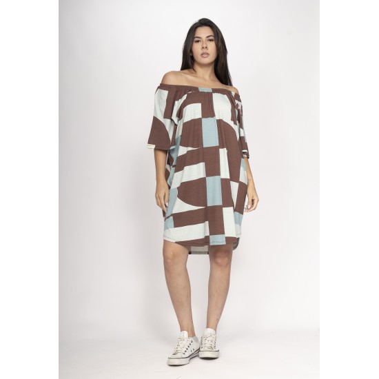 Vestido Curto Malha Ombro a Ombro Mullet Amplo Santa Rosa do Tocantins