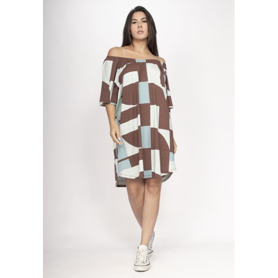 Vestido Curto Malha Ombro a Ombro Mullet Amplo Santa Rosa do Tocantins