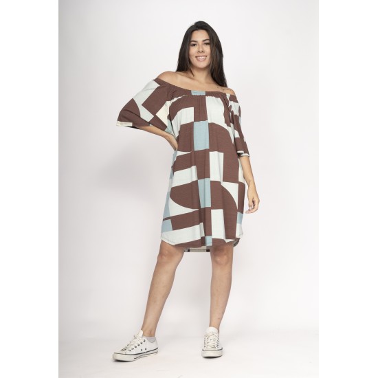 Vestido Curto Malha Ombro a Ombro Mullet Amplo Santa Rosa do Tocantins