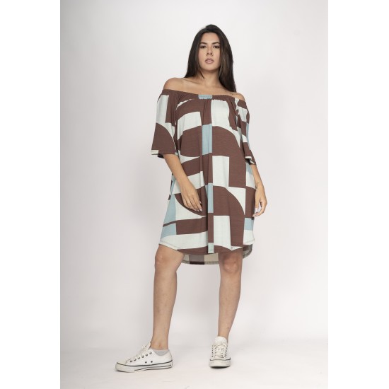 Vestido Curto Malha Ombro a Ombro Mullet Amplo Santa Rosa do Tocantins