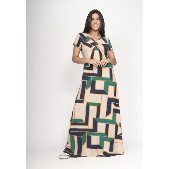 Vestido Coema Longo Malha Detalhe no Busto Chapada de Areia
