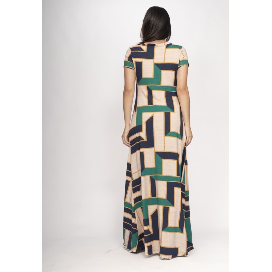 Vestido Coema Longo Malha Detalhe no Busto Chapada de Areia