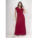 Vestido Coema Longo Malha Detalhe no Busto Bordô