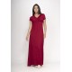 Vestido Coema Longo Malha Detalhe no Busto Bordô