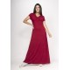 Vestido Coema Longo Malha Detalhe no Busto Bordô