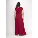 Vestido Coema Longo Malha Detalhe no Busto Bordô